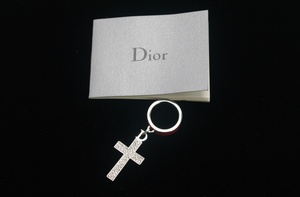 1* Christian Dior アクセサリー リング ラインストーン クロス チャーム 10.5号 指輪 アクセサリー 中古 美品 ディオール 十字架