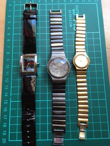 ジャンク扱い まとめて 3点 出品時動作品含 レア kansai カンサイ スモセコ ブラック クオーツ メンズ レディース 腕時計