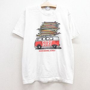 【30%OFF】古着 Crazy Shrth 半袖 ビンテージ Tシャツ キッズ ボーイズ 子供服 00s 車 サーフ コットン クルーネック 白 ホワイト 24au 3OF