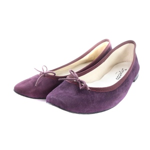 レペット Repetto バレエシューズ パンプス スエード リボン 37 23.3cm 紫 パープル /AK2 レディース