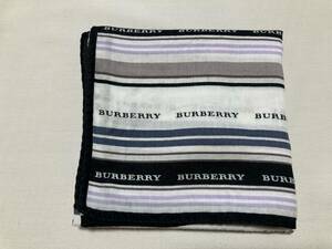 BURBERRY バーバリー 大判ハンカチ ロゴ入り 中古品