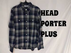 HEAD PORTER PLUS ヘッドポータープラス ネルシャツ サイズM　送料レターパックプラス600円