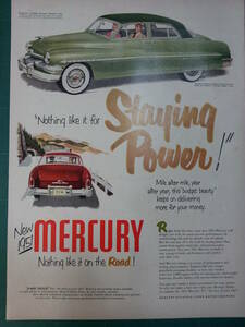 即決【mid-century advertising/LIFE/POST/広告107】MERCURY/マーキュリー/自動車/1951年/ミッドセンチュリー/アメリカンカルチャー