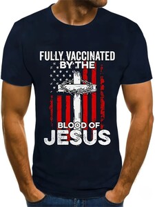 サイズ　XL　ブラック　十字架　FRULLY VACCINATED　デザイン　メンズ　半袖　Tシャツ　黒　大きいサイズ　２・８５５