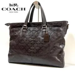 COACH トートバッグ レザー ビジネスバッグ エンボス 70253