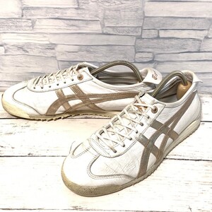 R7735bL Onitsuka Tiger オニツカタイガー MEXICO 66 SD ローカットスニーカー レザー ホワイト×ピンクゴールド レディース24cm 183A872