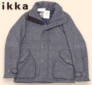 新品/ikka（イッカ）/ポリ×ウール/フード収納/中綿ジャケット/L