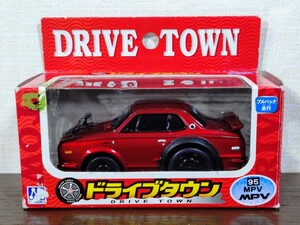 ドライブタウン 日産スカイライン GT-R ハコスカ プルバックカー ミニカー KPGC10 マルカ レッドメタリック 現状品