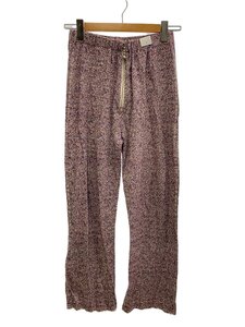 beautiful people◆stretch tweed knit pants/36/コットン/RED/総柄/1825205001