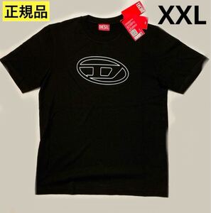 洗練されたデザイン DIESEL 正規品 T-JUST-BIGOVAL Tシャツ ブラック 黒 XXL サイズ A03789 0BEAF 9XX