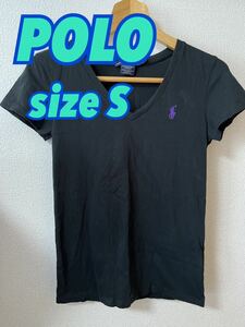 POLO ポロ ラルフローレン 半袖Tシャツ Vネック ワンポイント S