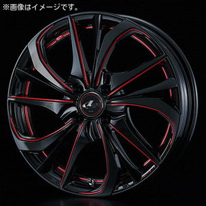 個人宅発送可能 ウエッズ Weds 17×6.5J +50 4穴 PCD100 BK/SC(RED) ホイール 1本 LEONIS TE レオニス・ティーイー (38755)