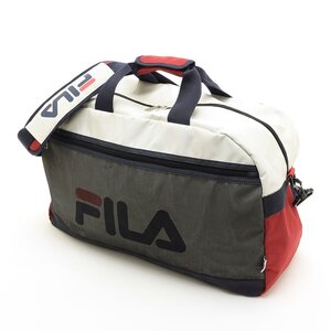 △526496 FILA フィラ ボストンバッグ ナイロンキャンバス ホワイト他