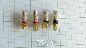 管理番号＝4G032　スピーカーターミナル　　ST520SC　　真鍮に金メッキ　　4個セット