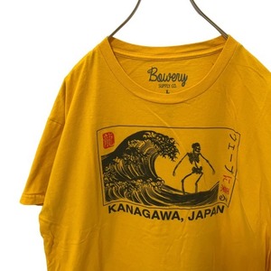 L16 BOWERYSUPPLY L アメリカ古着　半袖　神奈川　プリント　Tシャツ　イエロー　メンズ