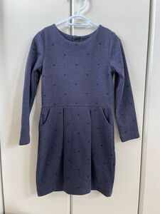 ★★H&M 　長袖ワンピース　紺ネイビー　ハート　サイズ１１０★★