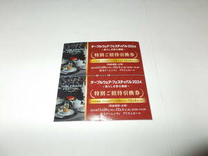 ★送料無料★東京ドームシティ【テーブルウェア・フェスティバル2024】ご招待券 2枚★