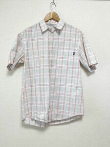 90s OLD Stussy オールド ステューシー 紺 クラウン タグ 半袖 ボタンダウンシャツ Mサイズチェック柄 