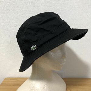 ラコステ LACOSTE バケットハット 帽子 ブラック 日本製