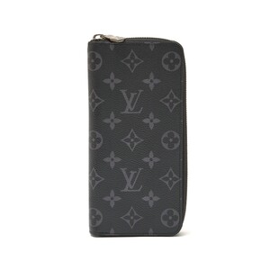 LOUIS VUITTON ルイヴィトン ジッピーウォレット・ヴェルティカル M62295 長財布 モノグラム・エクリプス×レザー ブラック×グレー メンズ