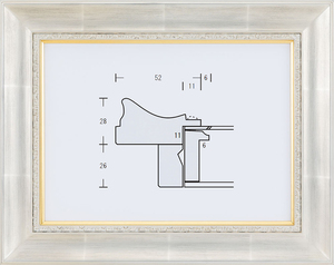 額縁 油彩額縁 油絵額縁 木製フレーム 裾野マットなし シルバー アクリル サイズP10号