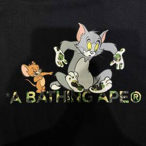 A BATHING APE 21ss TOM&JERRY FOOTPRINTS L/S TEE Size-L 001LTH231911X アベイシングエイプ トムアンドジェリー フットプリント BAPE