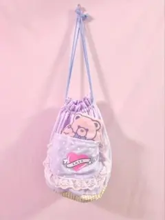 heart club♡ハートプリント巾着bag　パープル