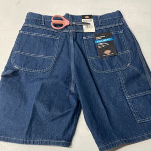 W32 デニム DICKIES ディッキーズ BLUE DENIM ペインター ショートパンツ 3994RNB 2