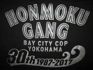 ベイシティ刑事 HONMOKU GANG 小池 30th Tシャツ 墨黒 藤竜也 プロハンター 大追跡 横浜 ヨコハマ YOKOHAMA MY SOUL TOWN CITY 本牧 石黒成