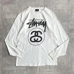 STUSSY ステューシー L/S カットソー ロゴ ロンT 長袖 ホワイト