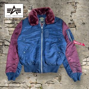 8 極美品　ALPHA INDUSTRIES アルファインダストリーズ　 フライトジャケット ミリタリー ファー　アウター　ブルゾン　メンズ　M 