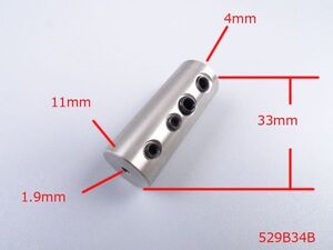 TFL製　4X1.9　4ｍｍX1.9ｍｍ【529B34B】　船舶模型ロッドジョイント/連結用/カプリコン/六角穴付き止めねじ/ストレートカプラージョイント