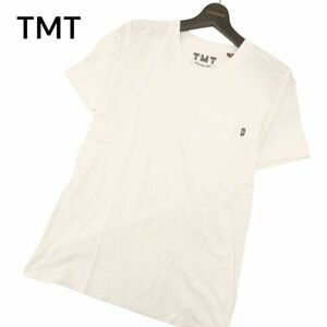 USA製★ TMT ティーエムティー ビッグホリデー × ナノユニバース別注 Vネック 半袖 カットソー Tシャツ Sz.S　メンズ 白　C4T04949_5#A