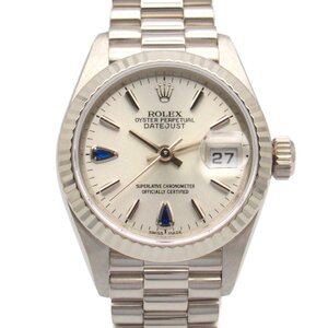 ロレックス デイトジャスト P番 ブランドオフ ROLEX K18WG（ホワイトゴールド） 腕時計 WG 中古 レディース