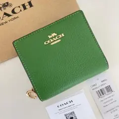 COACH コーチ　折り財布　ケリーグリーン　緑色