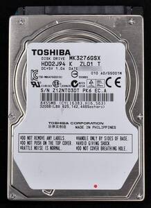 TOSHIBA MK3276GSX [320GB 2.5インチ 9.5mm SATA HDD 2012年製 使用時間 8205H (Cristal DiscInfo 正常) (管:KH568