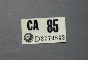 未使用品 最後の1枚　リアル　1985年 カリフォルニア レジストレーション ステッカー　インスペクション　U.S.D.M. USDM　ホットロッド