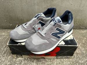 90s USA製 オリジナル New Balance M670GN グレー×ネイビー US8.5 26.5cm ビンテージ アメリカ米国製 MADE IN THE USA NB スニーカー