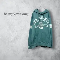 美品　【balmy&awaking】　メンズ　パーカー　裏起毛　ゆったり　ロゴ