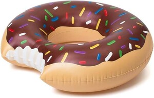 【新品】浮き輪　90サイズ　ドーナツ　チョコ　ブラウン　うきわ　大人用　1個（数量4）