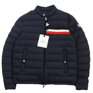 未使用品●MONCLER モンクレール 2019年製 YERES イエール トリコロール ロゴワッペン ライトダウンジャケット 濃紺 4 正規品 メンズ