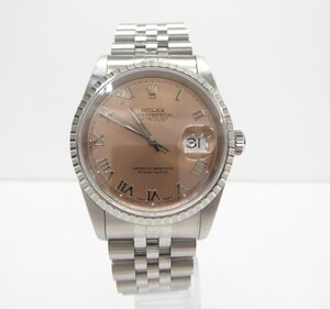 ROLEX ロレックス デイトジャスト ピンクローマン 16220 X番 1991年頃 日差(平置き)±0～+2秒 自動巻き 腕時計 △WP2311