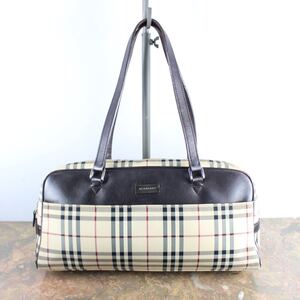 BURBERRY CHECK PATTERNED BOSTON BAG/バーバリーチェック柄ボストンバッグ