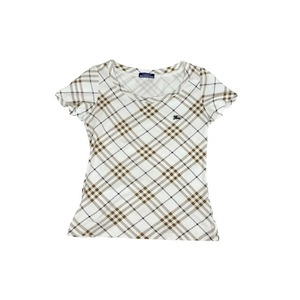 中古 バーバリーブルーレーベル BURBERRY BLUELABEL 半袖 Ｔシャツ カットソー チェック総柄 レディース サイズ38