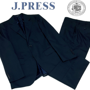 P437A5/A4 新品 オンワード樫山 J.PRESS Jプレス PEPPIN MERINO 秋冬春 総裏 ウール100% ソリッドスーツ ネイビー A5/A4 訳あり