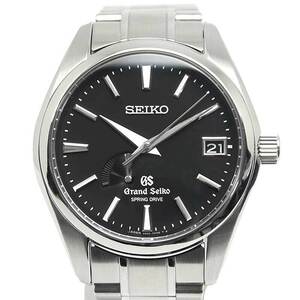 SEIKO グランドセイコー パワーリザーブ SBGA003 メンズ スプリングドライブ SS 裏スケ 黒文字盤