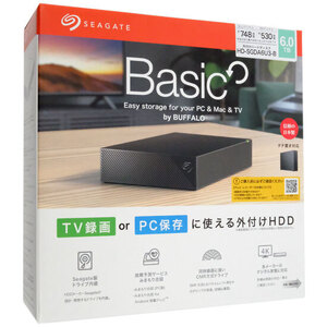 BUFFALO バッファロー USB3.2(Gen1)対応 外付けHDD HD-SGDA6U3-B ブラック 6TB [管理:1000029417]