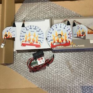 シルビア S13用 ELメーター 白×ファイアパターン　未使用品 当時物 希少品 激レア　④ SILVIA s13 RS13 180SX シルエイティ ワンビア