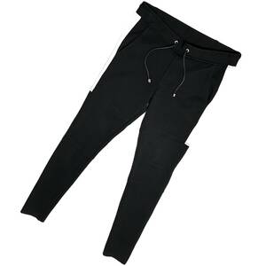 定価2.8万 resound clothing BLIND SLASH LINE PANTS 1 黒 リサウンドクロージング ブラインドスラッシュラインパンツ ジャージ デニム