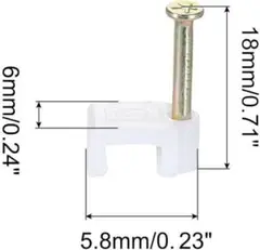 uxcell 丸型ケーブルクリップ ケーブル用 6 mm 160個 ホワイト